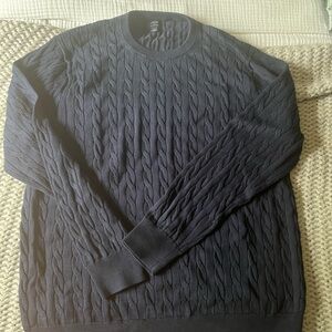 Men's Navy Cable Knit Sweater